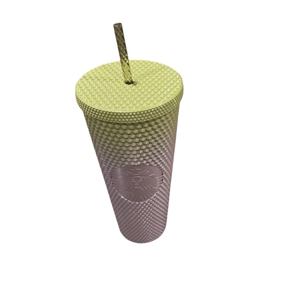 Starbucks Fall 2024 Green & Purple Metallic Venti STUDDED Tumbler Cold Cup 24oz